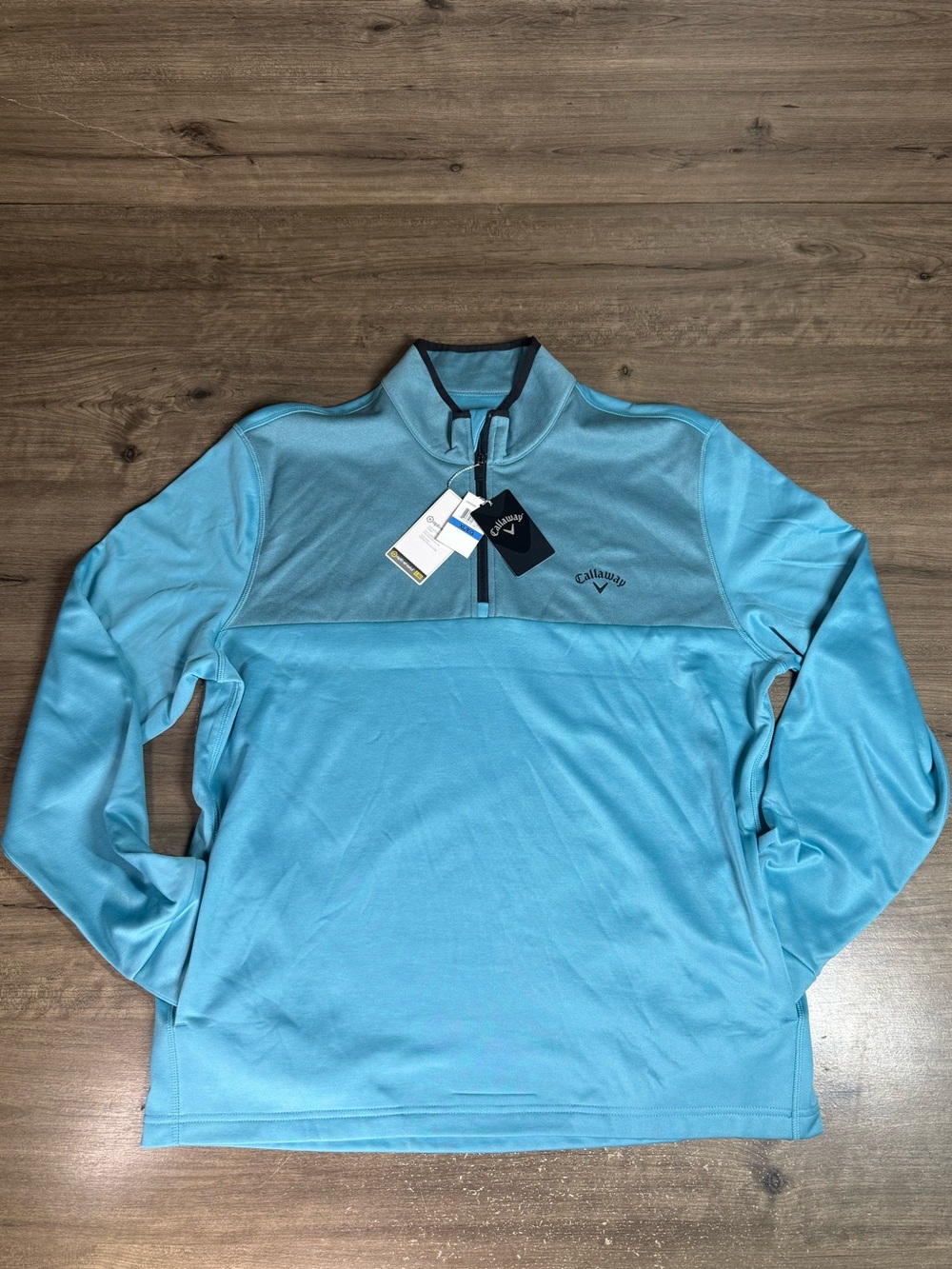 Callaway Men's Blue 1/4 Sun Protect Zip Long Sleeve Athletic Pullover Shirt XL